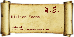 Miklics Emese névjegykártya